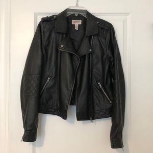 Faux Black Leather Jacket